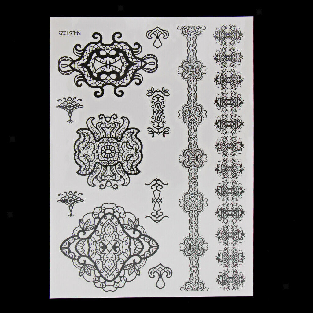 Temporary Flash Tattoo Inspired Stickers Transfer Stencil Paper Removable LS1023