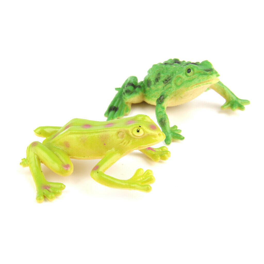 12Pcs Plastic Mini Frog Figures Set Kids Toys Colorful