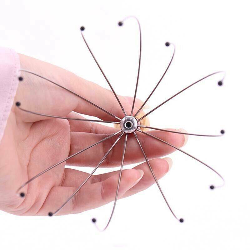 Head Massager Neck Massage Octopus Scalp Stress Relax Spa Therapy Healing Tools.