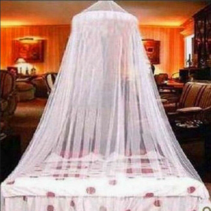 White Mosquito Net Fly Insect Protection Single Entry Double King Size Canopy DD