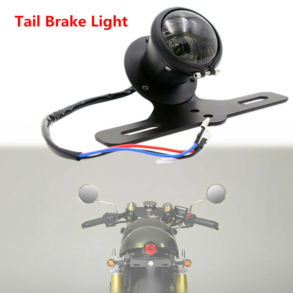Motorcycle Bikes Aluminum Alloy Retro LED Rear Tail Brake Light Lamp w/ Bracket