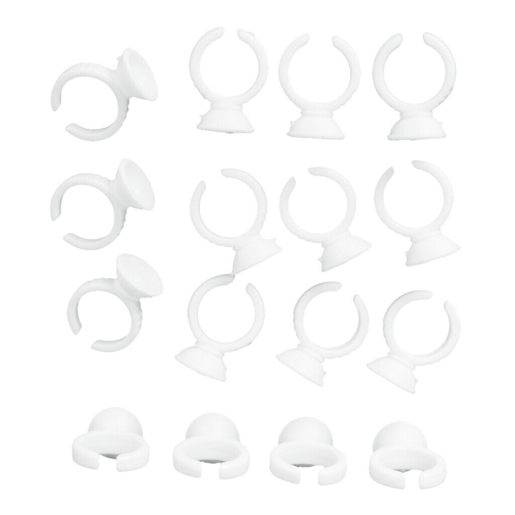 100pcs Eyelash Glue Disposable Tattoo Ink Cups Pigment Holder Ring