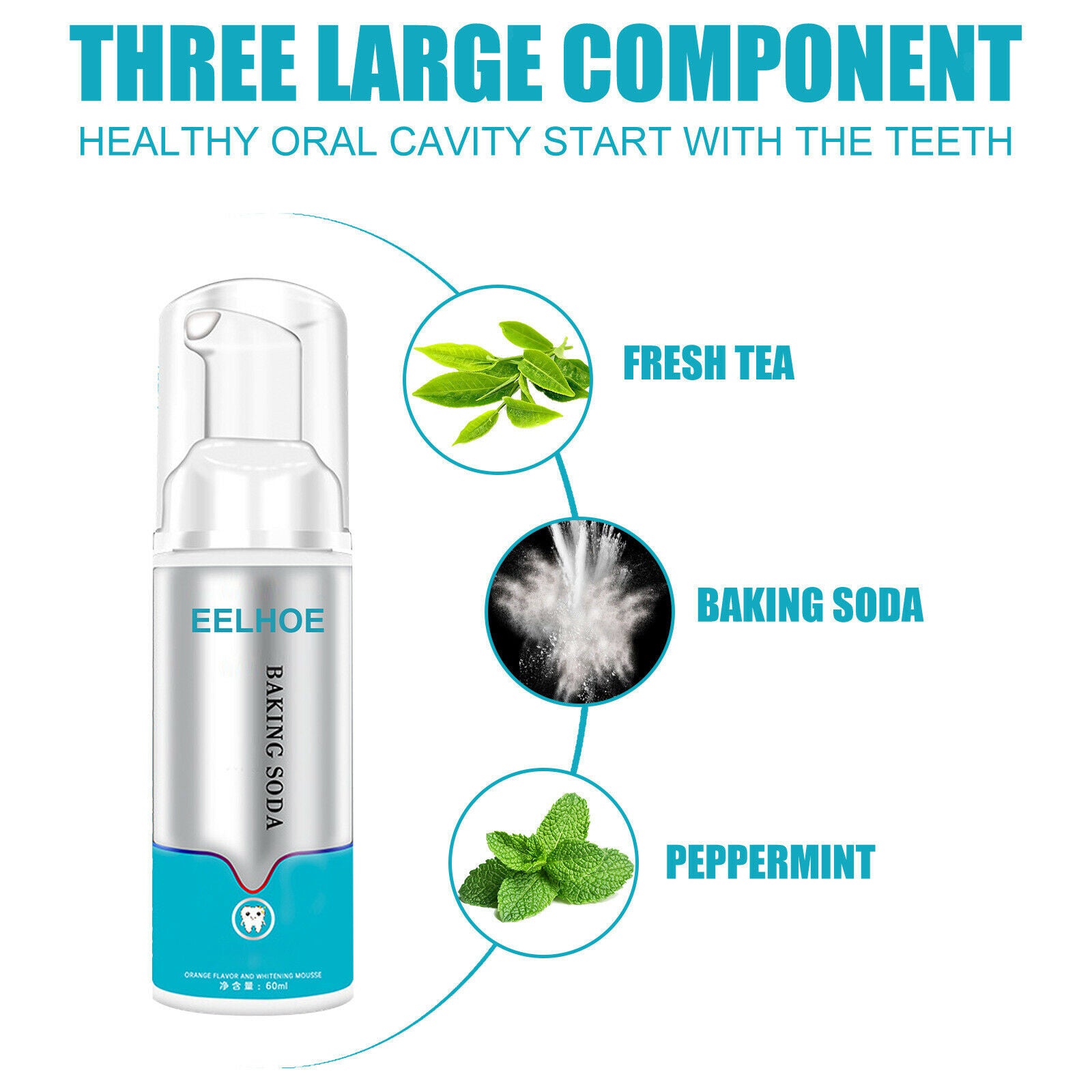 Toothpaste Teeth Whitening Foam 60ml Mouth Wash Freshen Breath