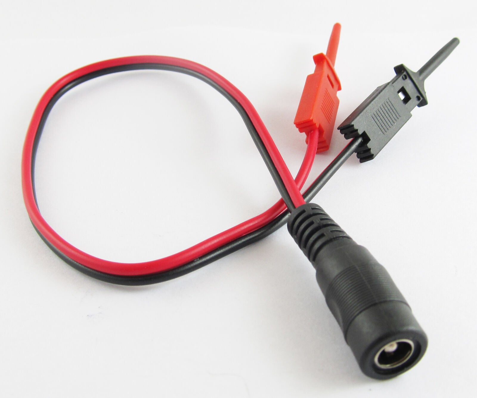50sets Small Flat Test Hook to 2.1x5.5mm DC Female Jack DC Power Cable 30CM/1Ft