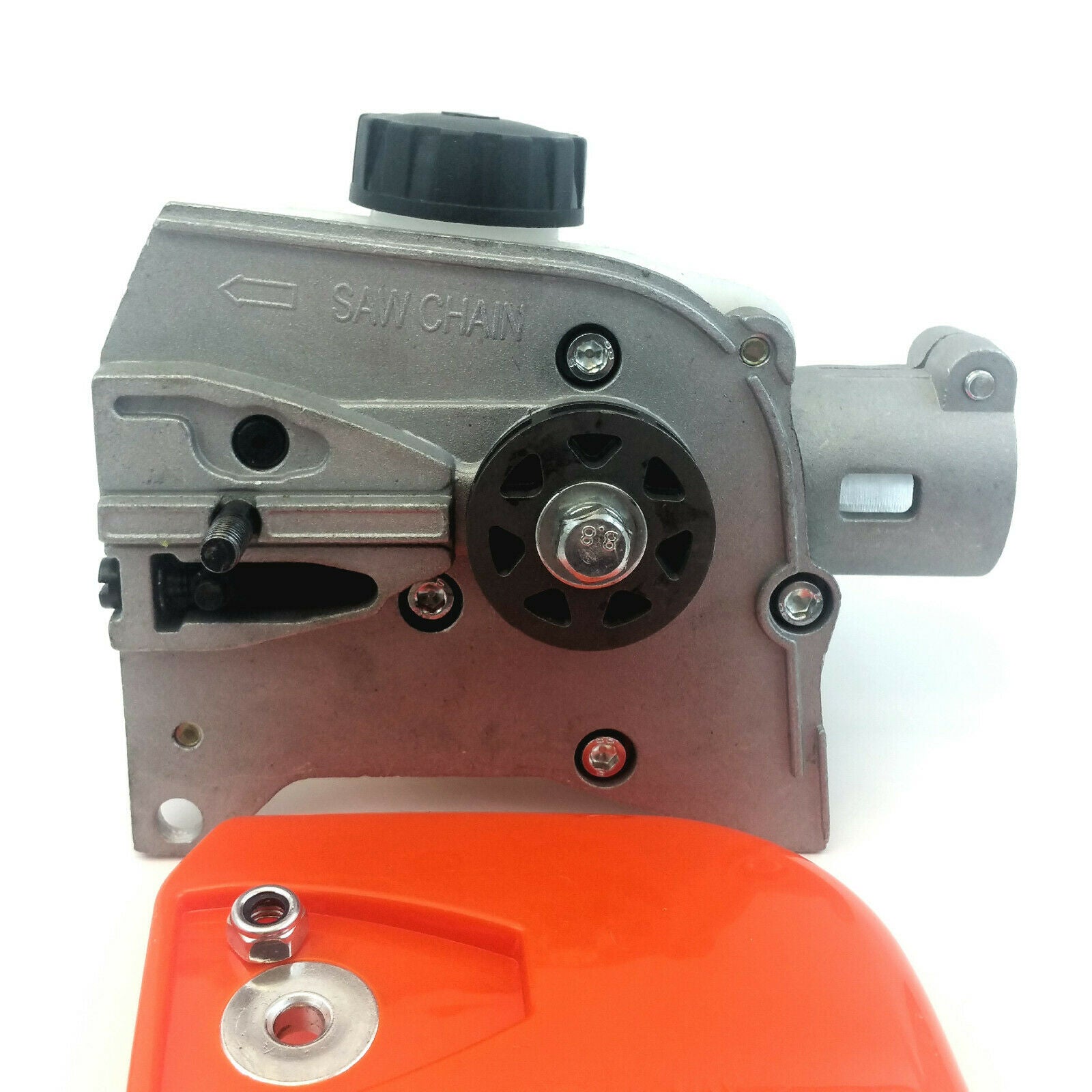 Universal Bevel Gear Box Head for Pole Saws 26mm tube, 7 teeth, 8mm shaft