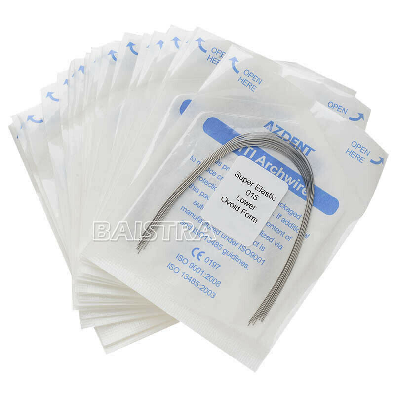 100X AZDENT Dental Orthodontic Super Elastic Niti ROUND Arch Wires All Sizes