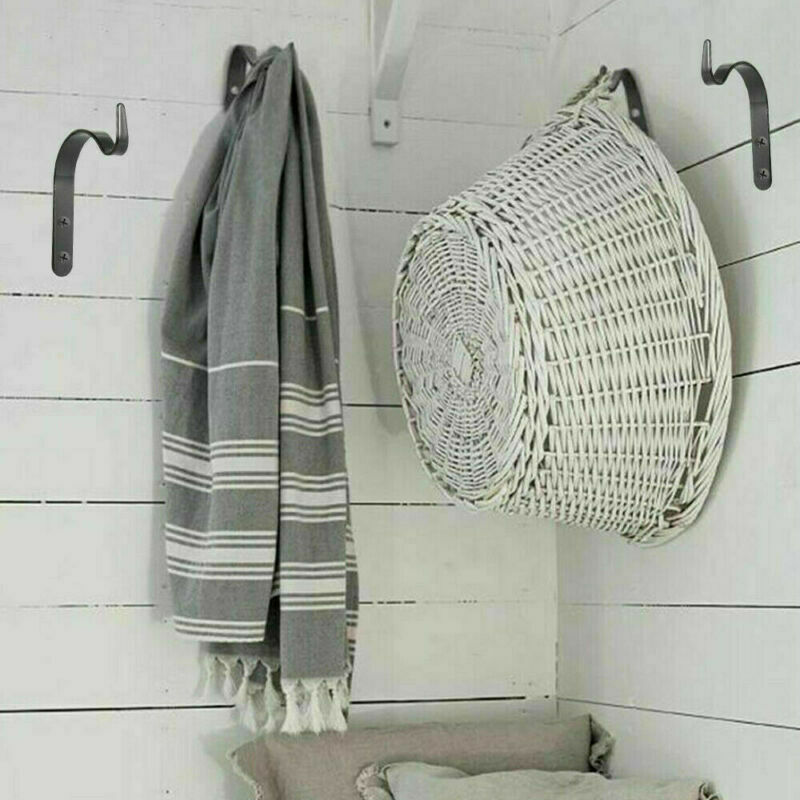 4x New Metal Hanging Basket Brackets Garden Plant Hanger Hook Wall Decor
