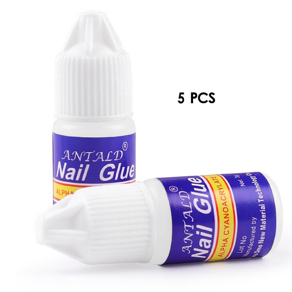 5Packs Nail Glue Clear Strong Adhesive French False Tips Manicure Fast Dry