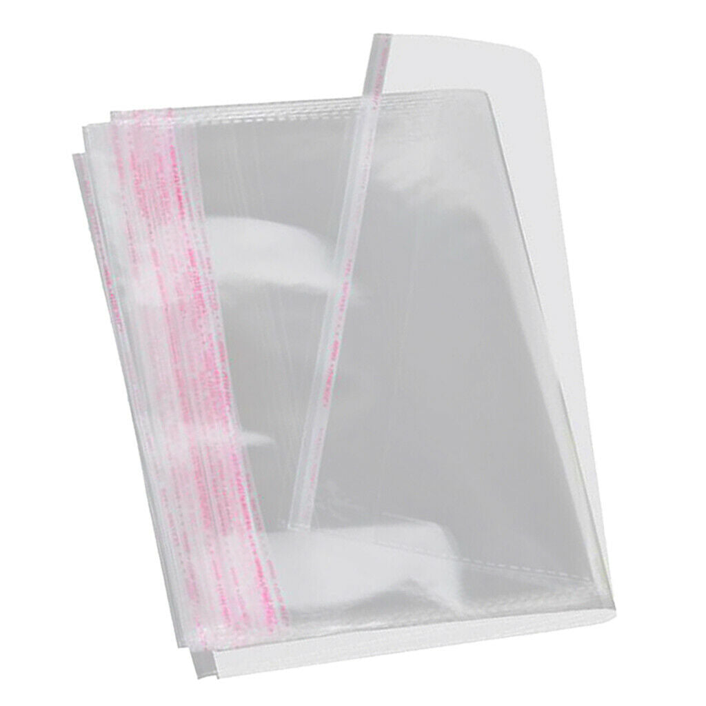 100 Pieces Large Clear Resealable Cello / Cellophane Bags For