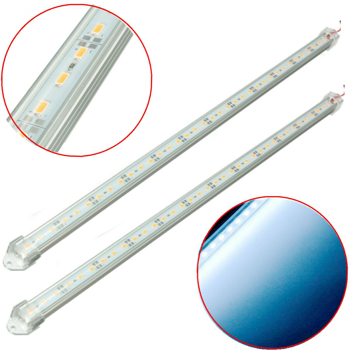 4x 12V 50cm 36 LED SMD Interior Light Lamp Car Under Cabinet Hard Strip Ba