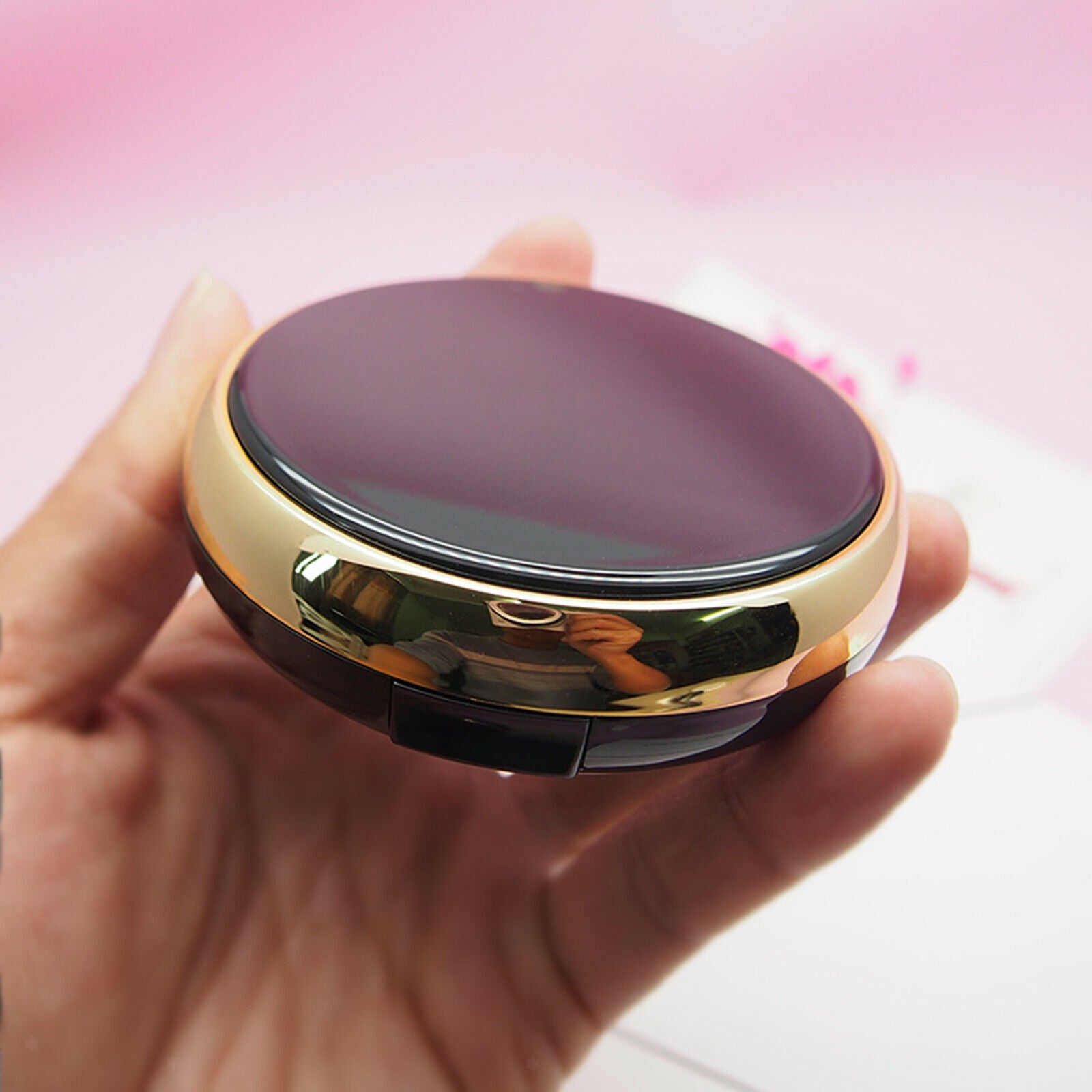 Empty Highlighter Pressed Powder Case Travel Portable Foundation Container