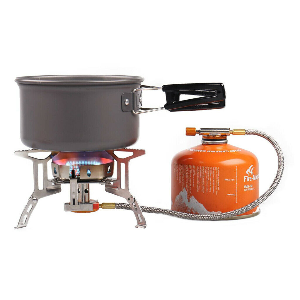 Windproof Camping Stove Backpacking Gas Stove Piezo Ignition Burner