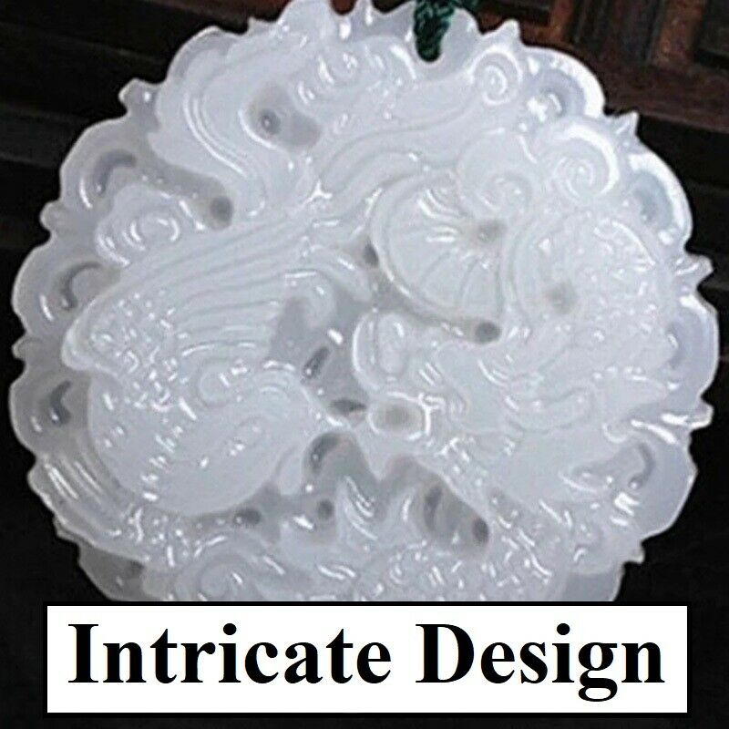 Dargon Natural White Carved Dragon Head Lucky Amulet Necklace Pendant