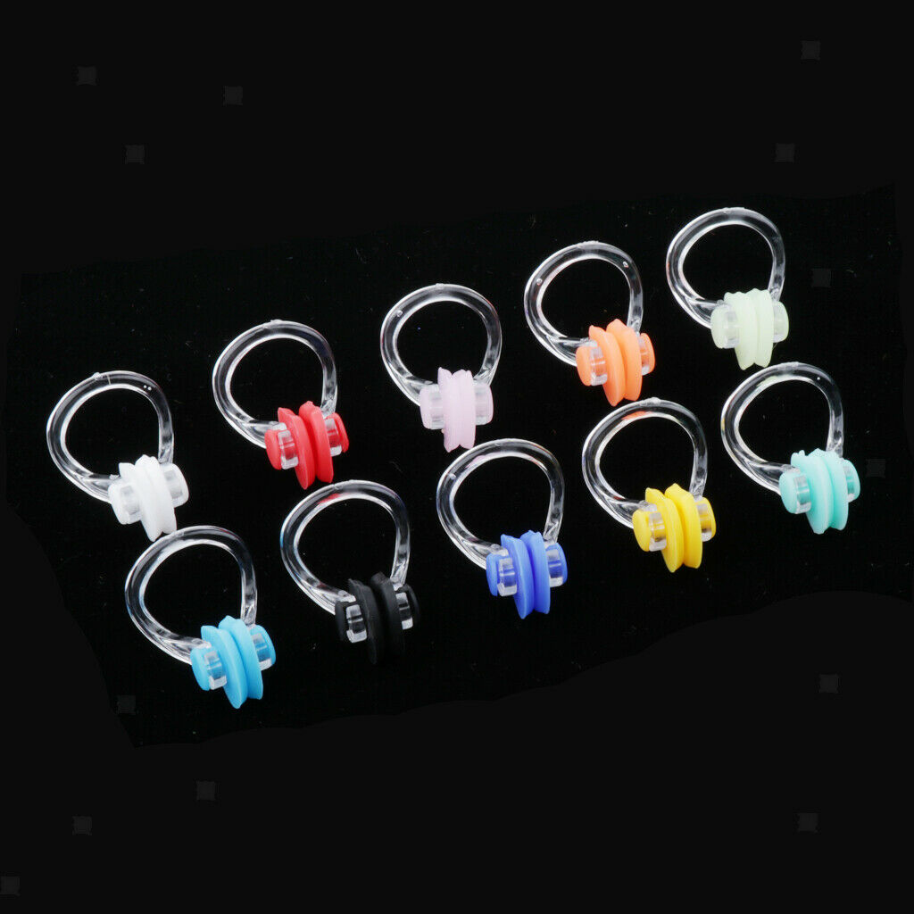 10x Silicone Swimming Nose Clip Ear Plug Pool Sea Swimmer Anti- Noseclip
