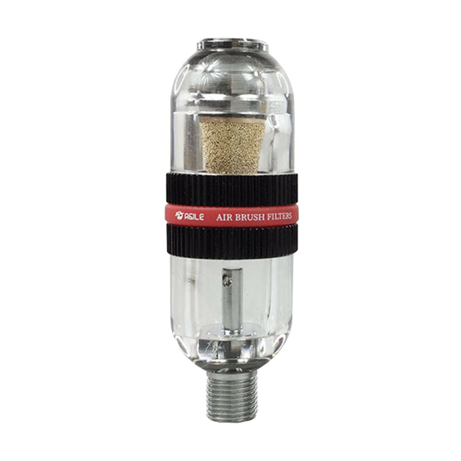 Water Oil Separator Filter for Gun Air Line 1/4 inch Inlet and Outlet black