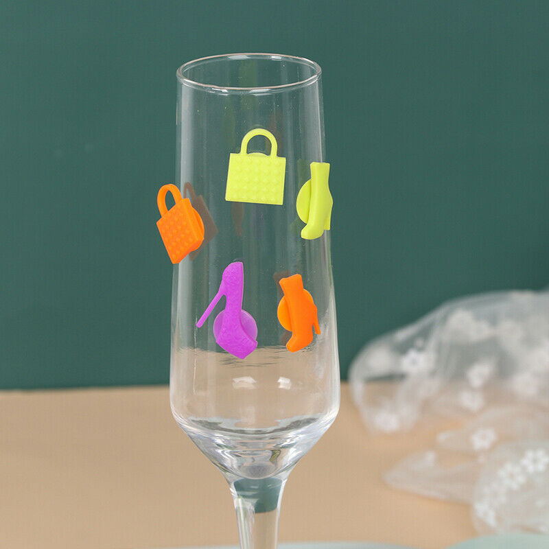 12Pcs/bag Silicone bag Cup Wine Glass Charm Gift Label Wine Glasses Mark.l8