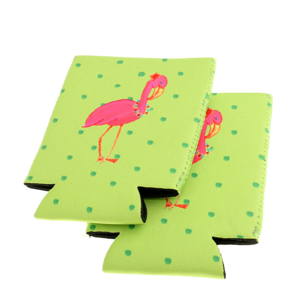 2 Pairs of Flamingo Stubby Beer Soda Can Soft Drink Nozzles