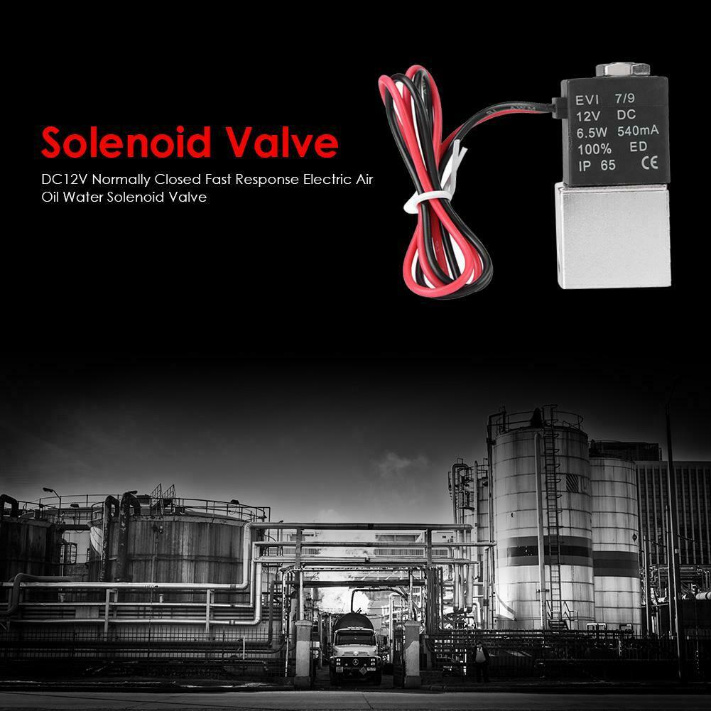 DC12V Normally Closed Fast Response Electric Air Oil Water Solenoid Valve @