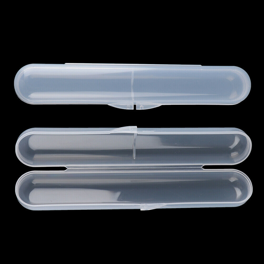 2Pcs Portable babies tableware box storage case transparent spoon .l8
