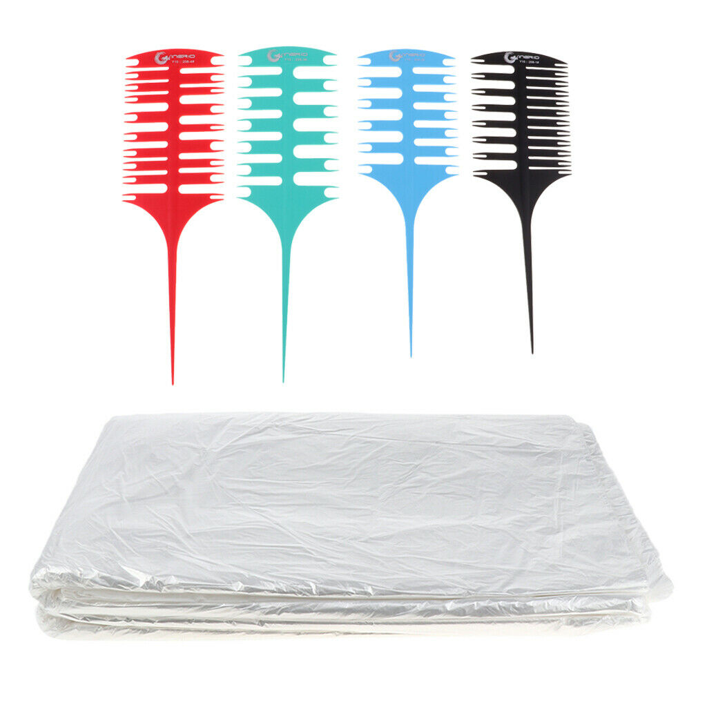 50Pcs Hair Cutting Capes Salon Hair Dyeing Gowns Shawl with Styling Comb
