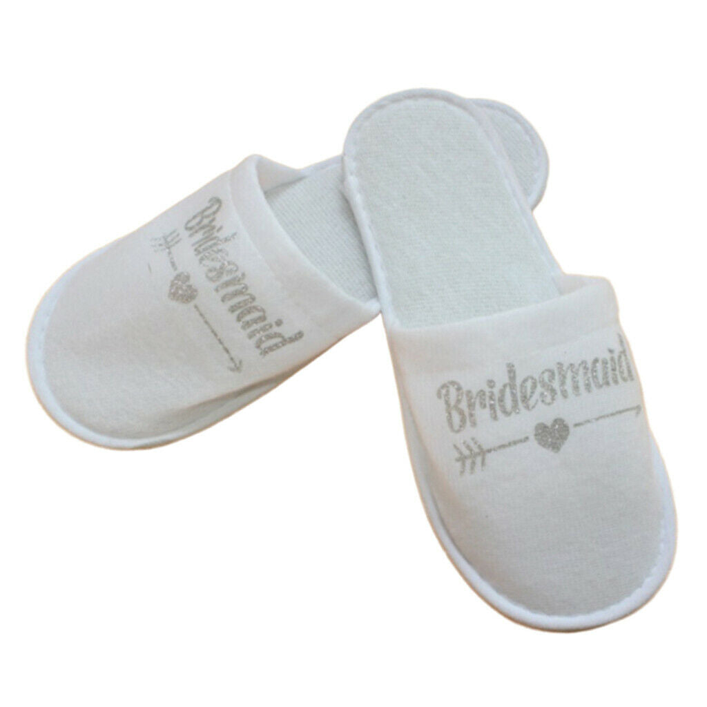 5 Pairs of Wedding Soft Bridesmaid Spa Closed Toe Disposable Slippers House