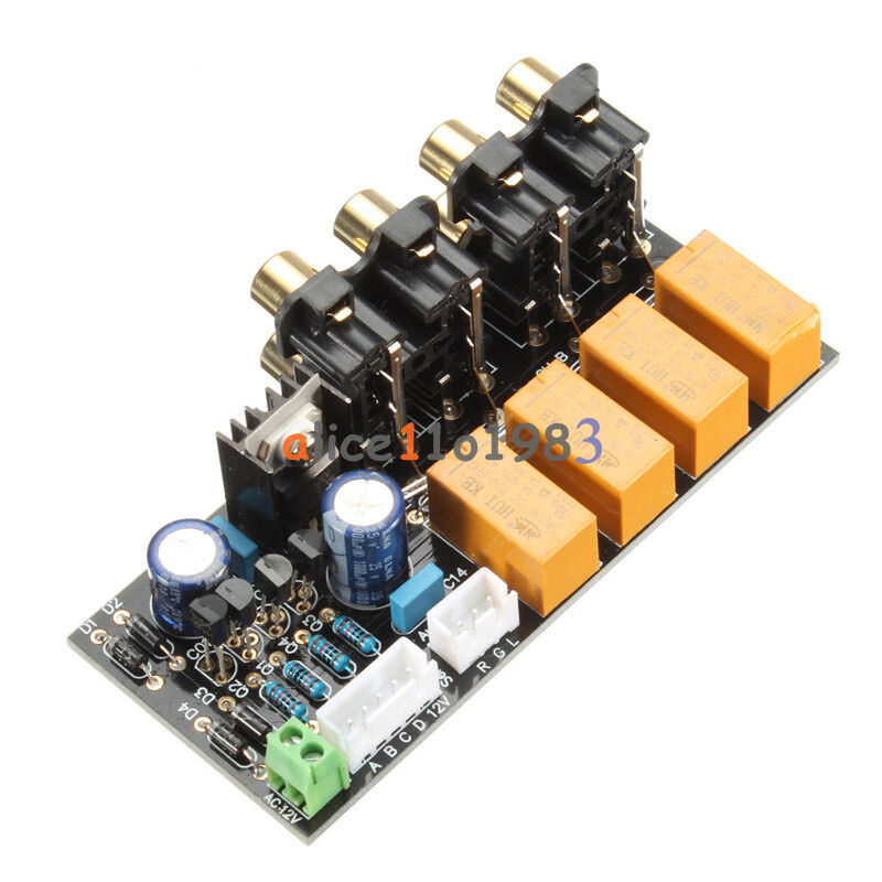 DIY Board Relay Switch Signal Selector Audio Input Signal Amplifier Board