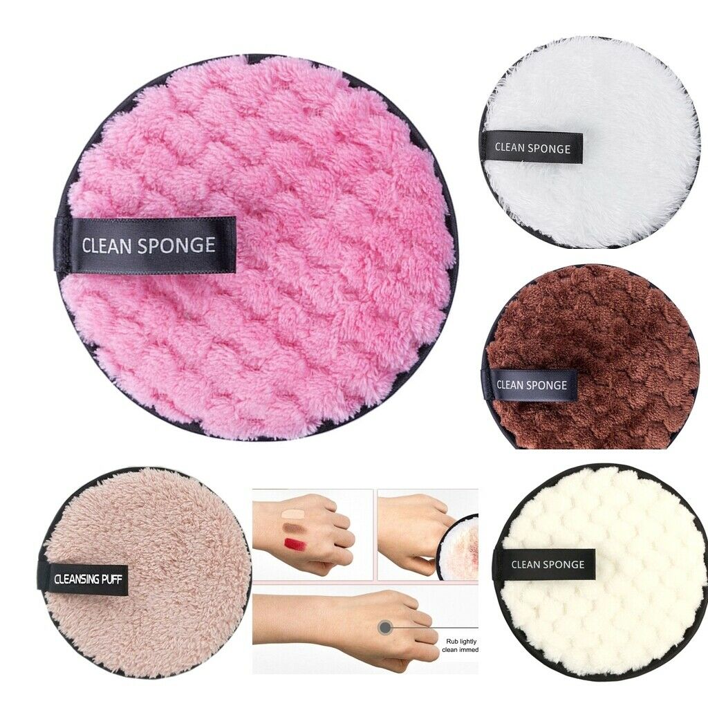 6pcs Soft Cloth Rounds Makeup Remover Pads Facial Cleansing Wipes Sponge
