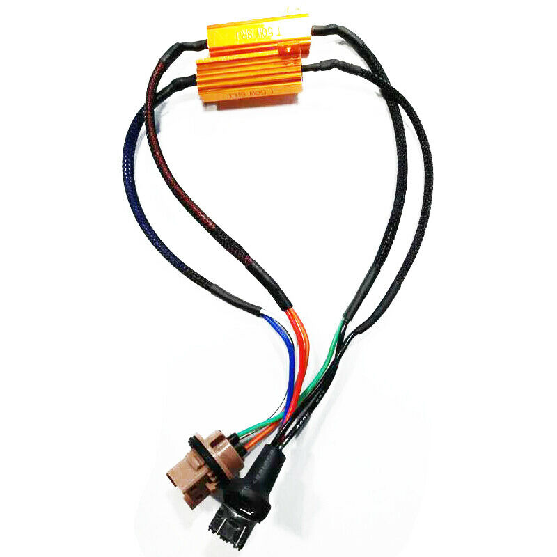 2PCS 7443 20SMD LED Chip White/Amber Brake Turn Signal Side Marker Lights Bulbs