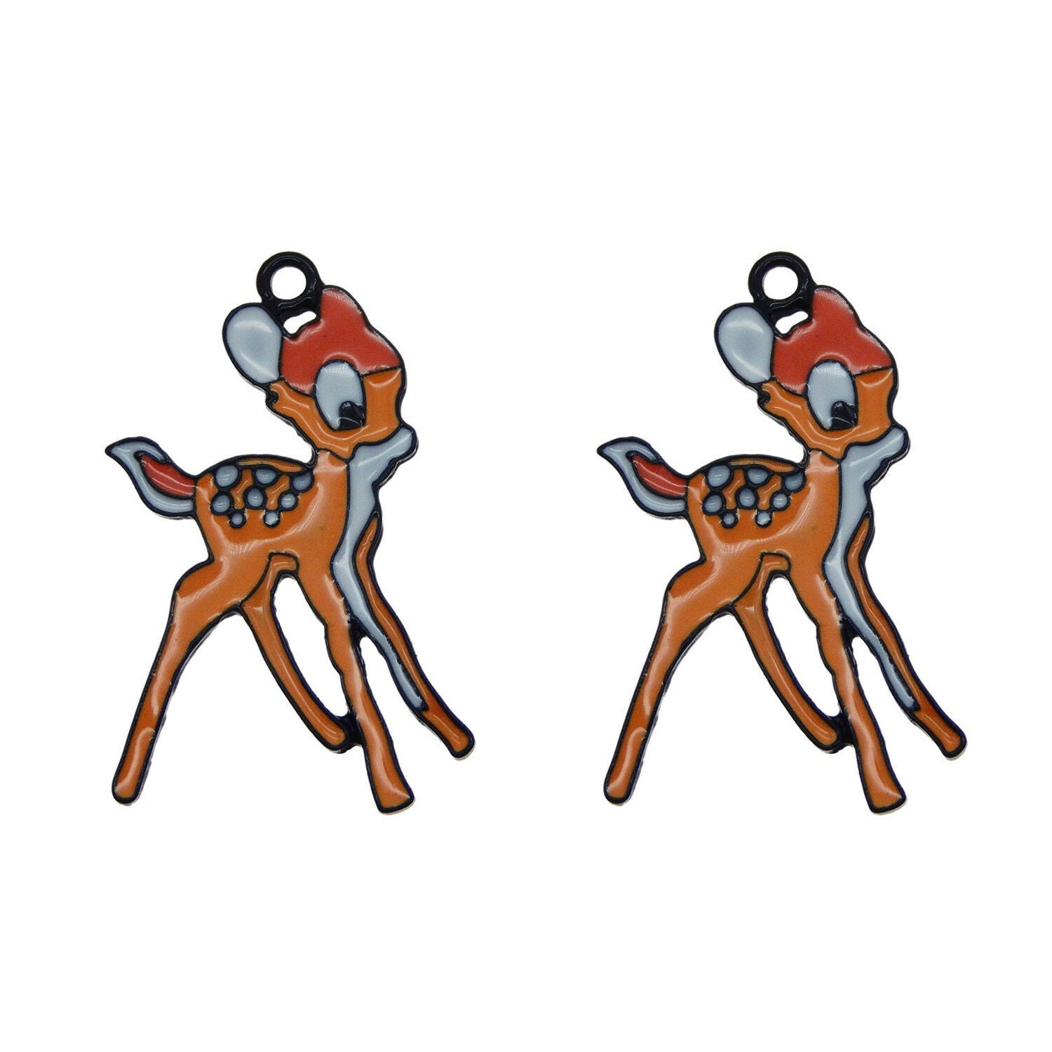 6 pcs Colorful Enamel Metal Deer Charms Pendants 35x19 mm Jewelry Accessories