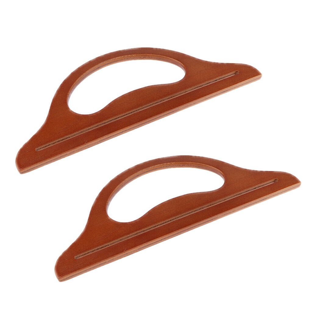 2pcs Wooden Purse Clutch Handbag Bag Handle DIY Purse Making Accessory