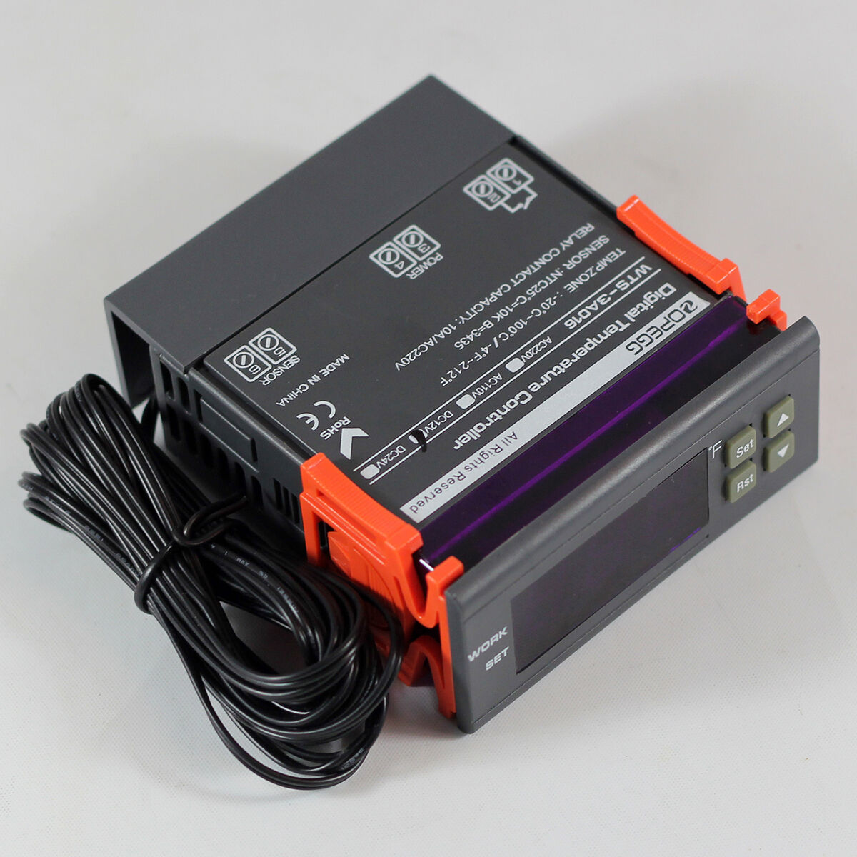 Thermostat Control 1 Relay NTC Sensor DC 12V F Fahrenheit Temperature Controller