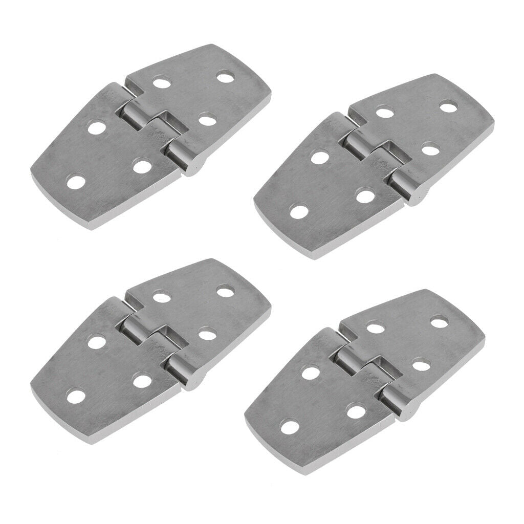 Qty(4 Pieces) Solid 316 Stainl Steel Boat Door Cabin Stamp Strap Hinge 76x38mm
