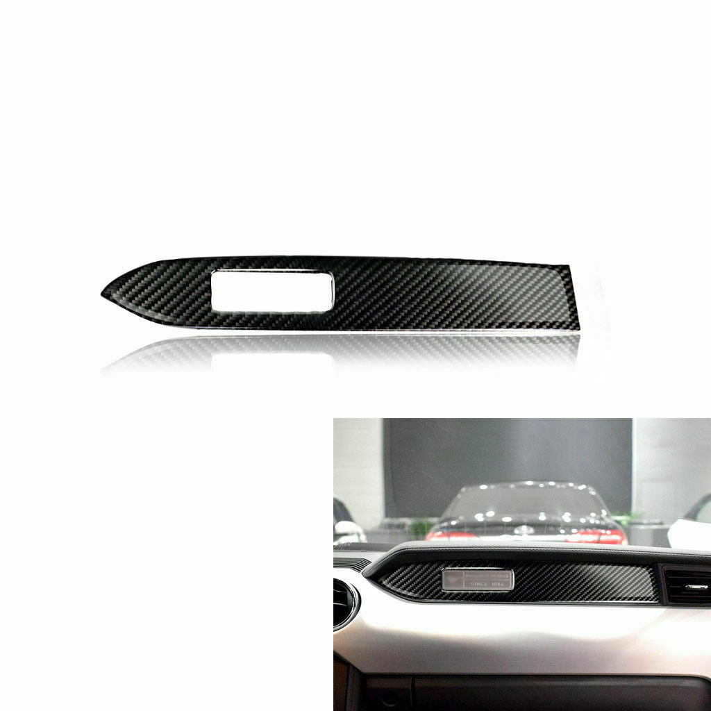Carbon Fiber Interior Dashboard Panel Cover Trim Fit For Ford Mustang 2015-2019