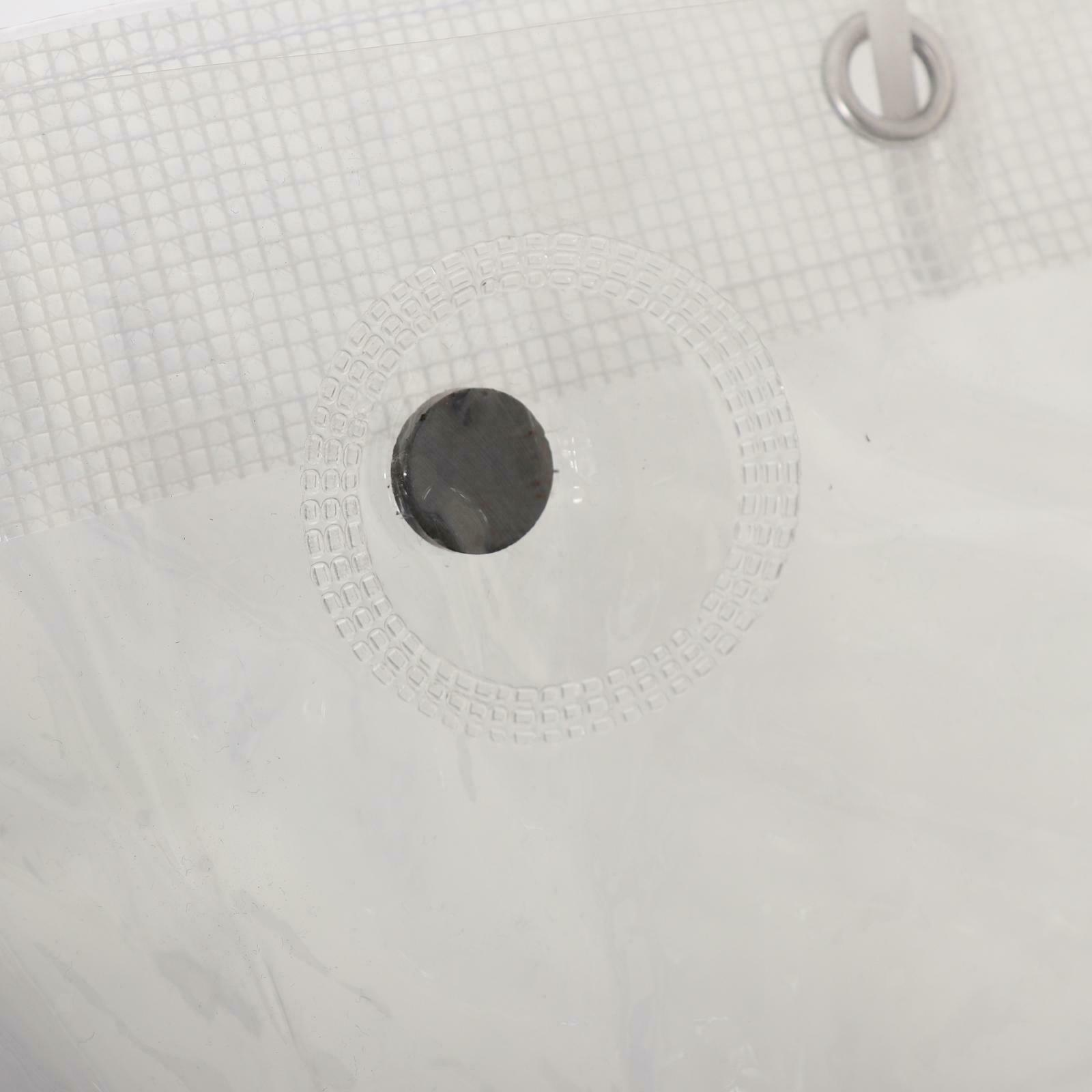 Clear PEVA Shower Curtain With Pockets for Dorm Apartment Bathing Bathroom