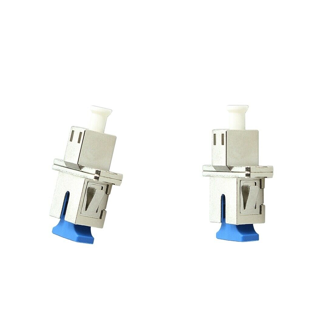 2x SC To LC Fiber Optic Adapters, Metal Housing SC-LC Coupler Convertor