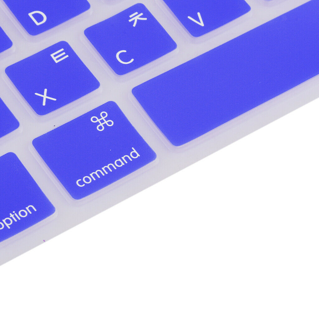 2Pcs Silicone Keyboard Protector Cover for MacBook Pro 13/15'' Blue+Black