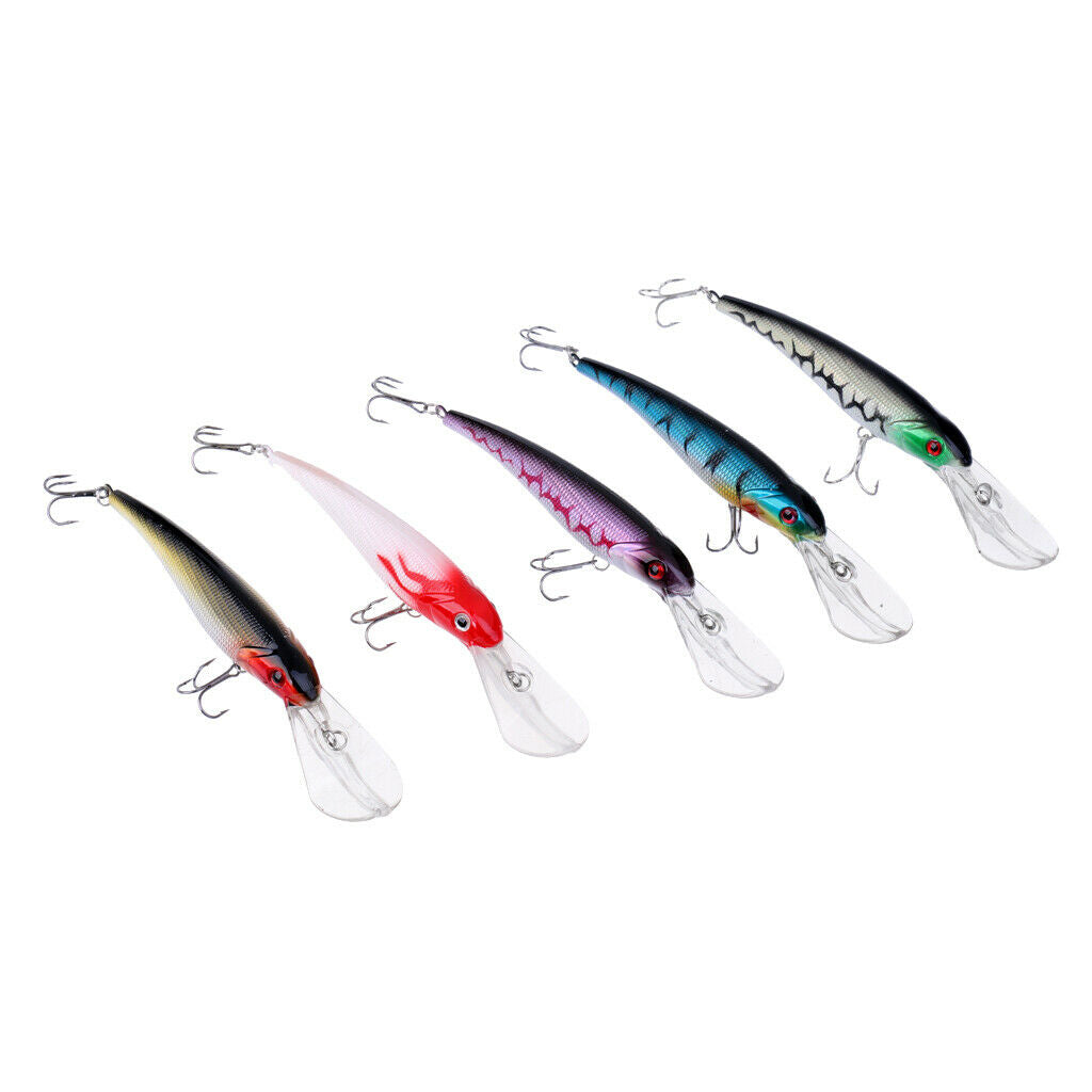 5pcs Kinds of Fishing Lures Crankbaits Hooks Minnow Baits Tackle 18.5cm