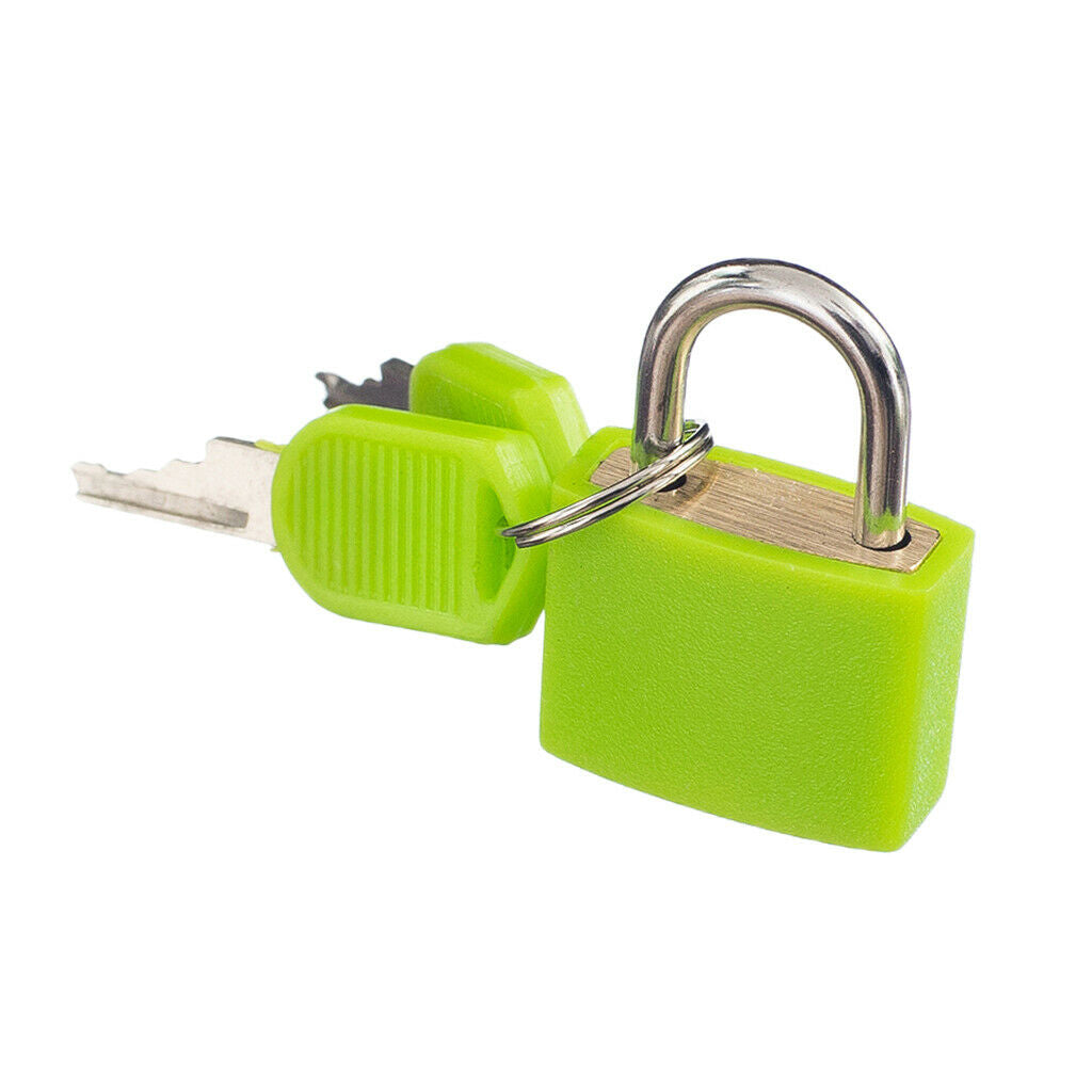 Brass Padlock Mini Locker with Two Keys Luggage Suitcase Bag Locks New Green