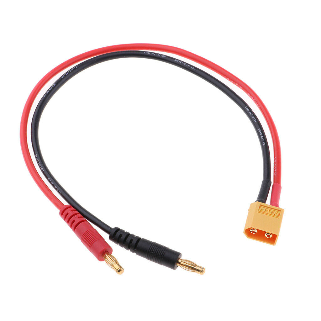 4mm Banana Plug Connector to XT60 Charger Cable 14AWG RC B6AC B6 Battery Charge