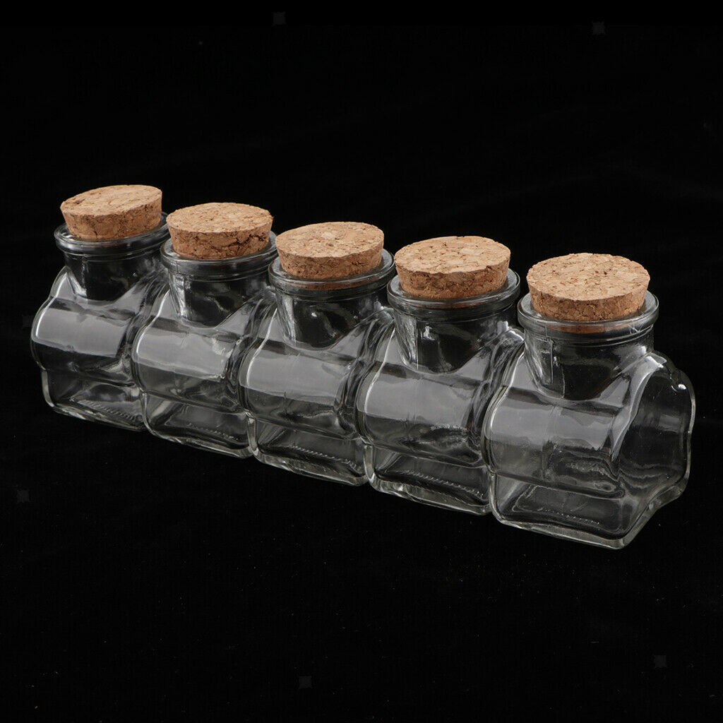 5 Pieces Mini Cork Stoppers DIY Decor Glass Bottle Wishing Vials Plum Flower