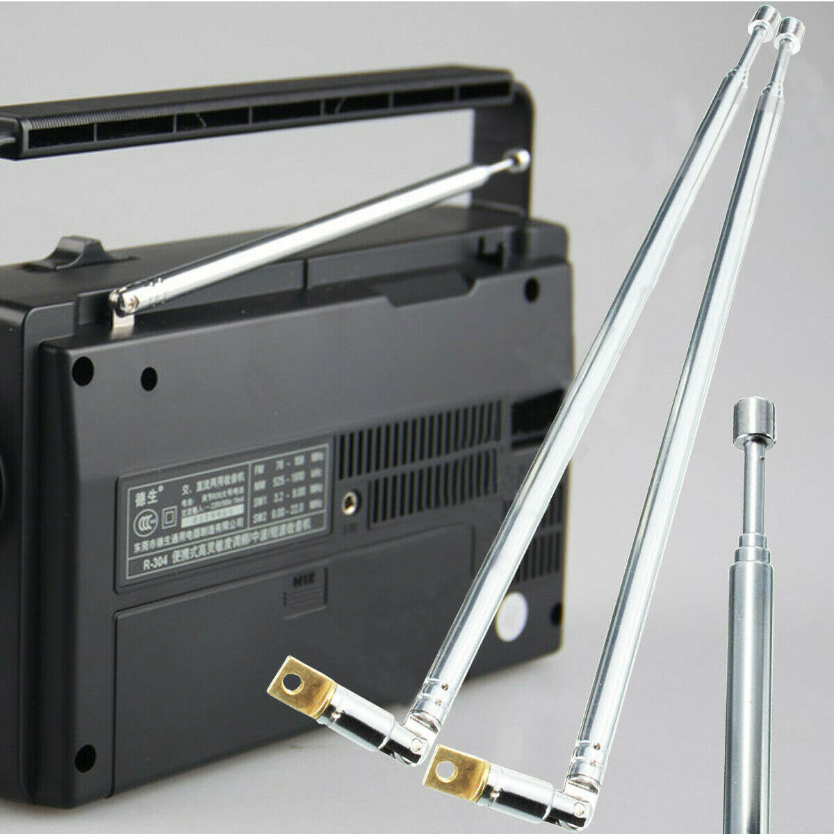 4PCS Full-channel AM FM Radio Telescopic Antenna Replacement  4 Sections 63cm