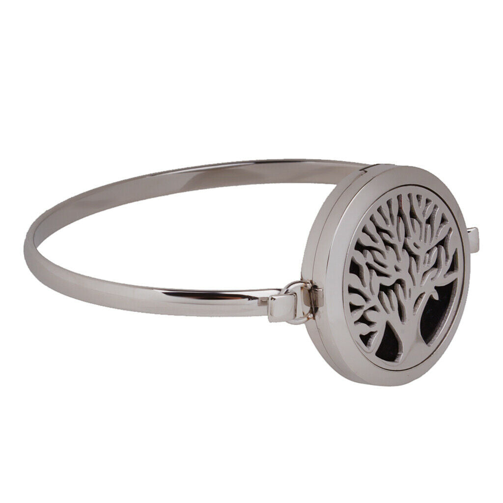 2PCS Tree of Life Aromatherapy Essential Oil Diffuser Locket Chain Bracelet