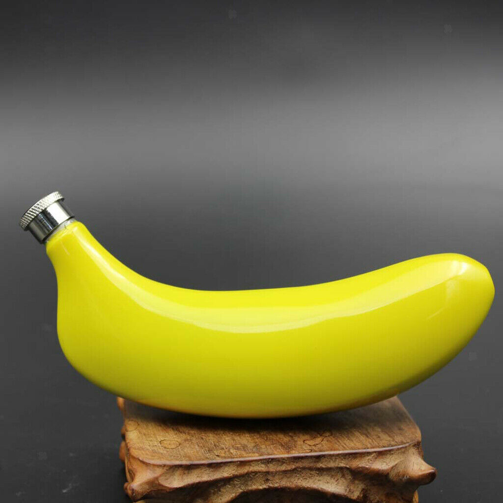 2pcs Cute Banana Hip Flask 150ml Portable Stainless Steel Alcohol Flagon Camping