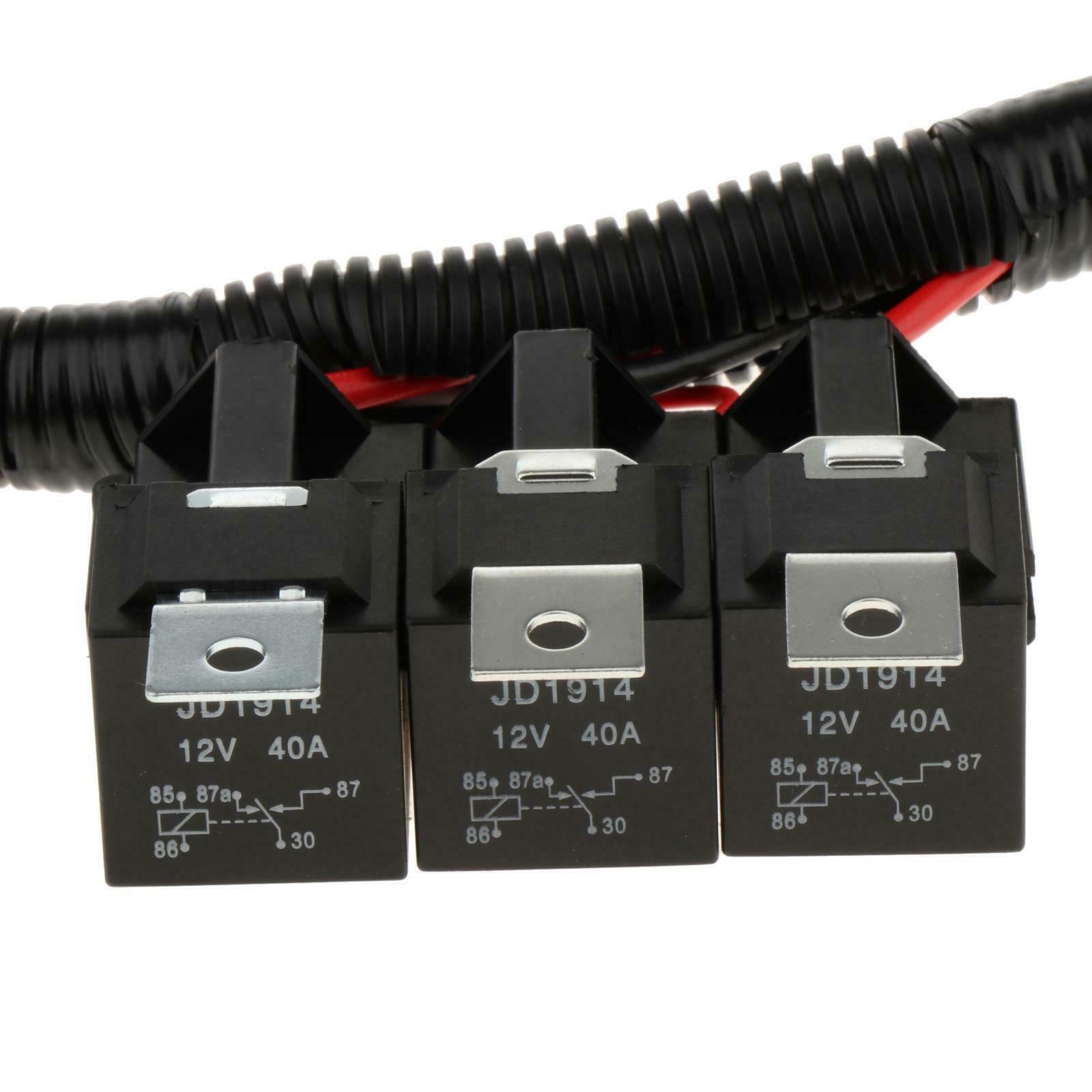 200 Mm Practical Cable Harness Set for Electric Fan, Upgrade for Two