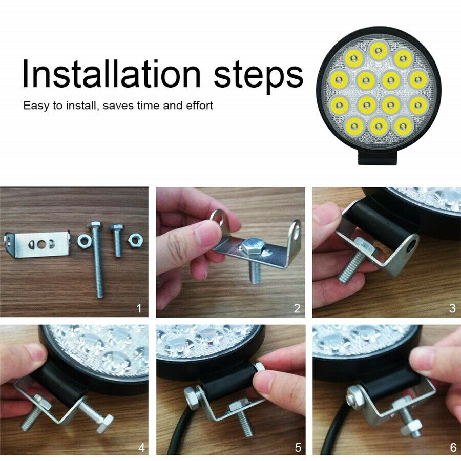 1Pc 4.5 INCH 70W LED Round Work Light Spot Driving Head Light Fog Lamp SUV