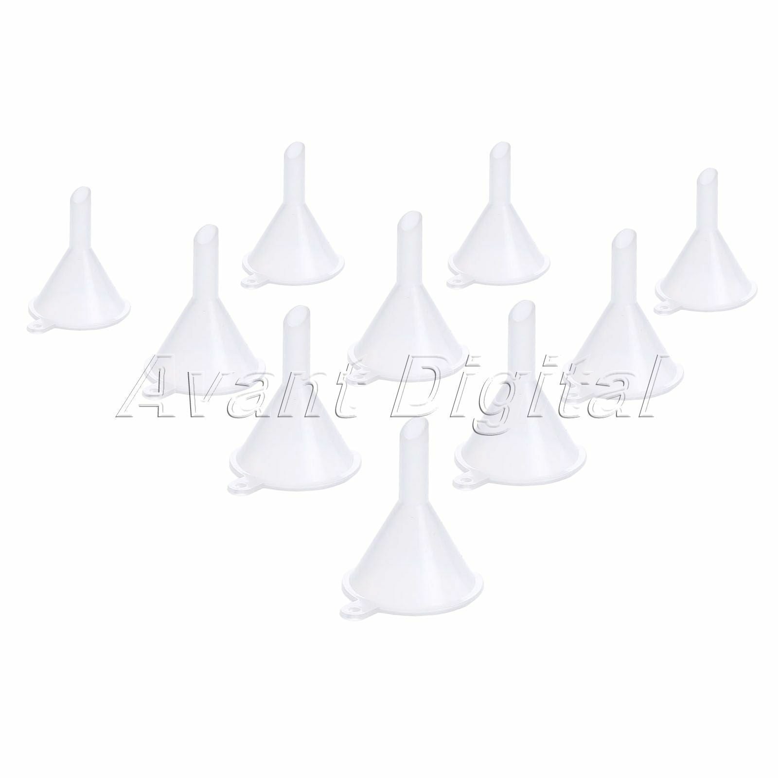 10Pcs Plastic Clear Liquid Oil Funnels Bottle Perfume Diffuser Filter Lab Travel