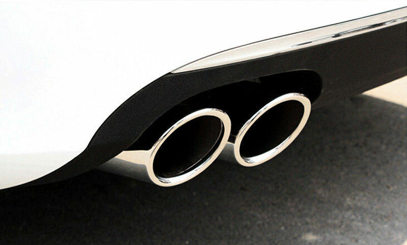 2x Rear Stainless Exhaust Tail Pipe Tip Muffler End Trim For A3 8P 09 10 11 2012