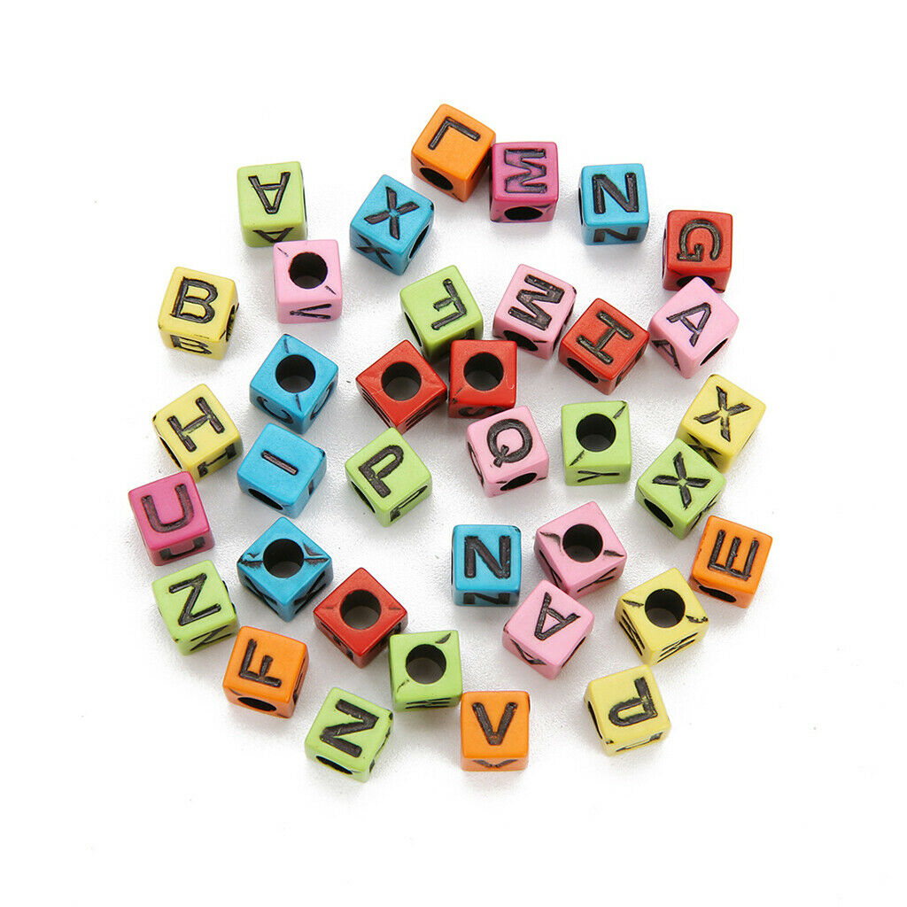 200x Acrylic Alphabet Letter Spacer Beads Charms for DIY Jewelry Making Tool