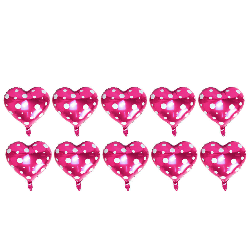 10 Pieces 18" Love Heart Aluminium Foil Dot Balloons Wedding Party Decor #2