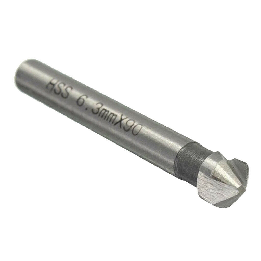 90° HSS COUNTERSINK DRILL BIT 3 FLUTE 6.3MM CHAMFER WOOD DRILLING BIT CUTTER